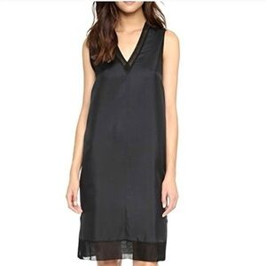 Rag & Bone maude silk dress black shift M quiet luxury rich cocktail